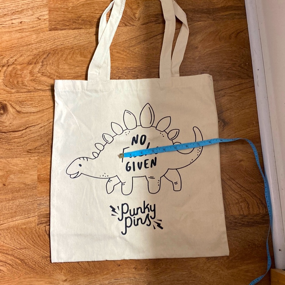 NWOT Punky Pins No F*cks Given Stegosaurus Dinosaur Tote Bag